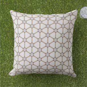 Coussin Elégant design d'or et de blanc de la marine nauti