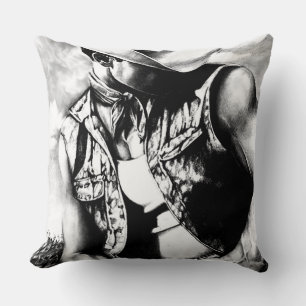 Coussin Élégant Dessin D'Art De Cowboy Country Man