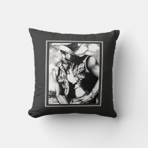 Coussin Elégant dessin d'un cowboy au vent