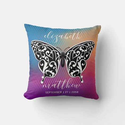 Coussin Élégant Éclat de Vie Papillon Conception d'oreille (Recto)