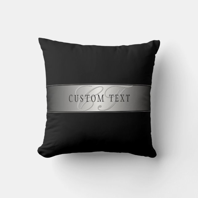 Coussin Élégant écriture de script de monogramme modifiabl (Recto)