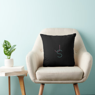 Coussin Élégant Éditable Deux Initiales D'Apparence Modern