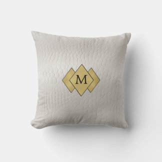 Coussin Élégant élégant Faux cuir blanc personnalisé