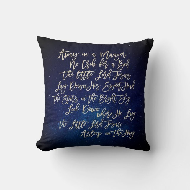 Coussin Élégant Éloigné Dans Un Manger Script Carol Noël (Recto)
