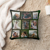 Coussin Élégant Emerald Green et Gold Photo Collage (Couverture)