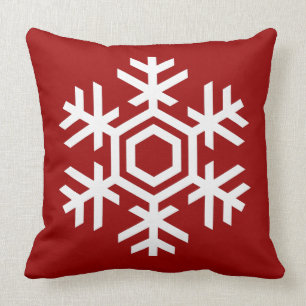 Coussin Élégant et élégant flocon de neige de Noël blanc