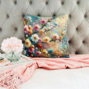 Coussin Élégant et vibrant floral - Fleurir avec audace av