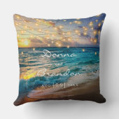 Coussin Elégant été Sunset Beach Mariage Mémoire (Verso)