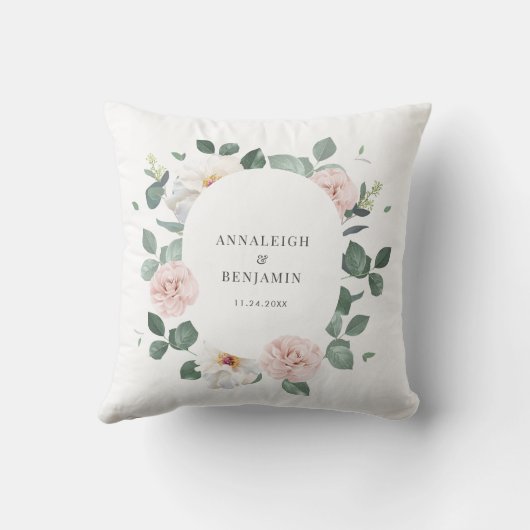 Coussin Elégant Eucalyptus Mariage sur mesure (Verso)