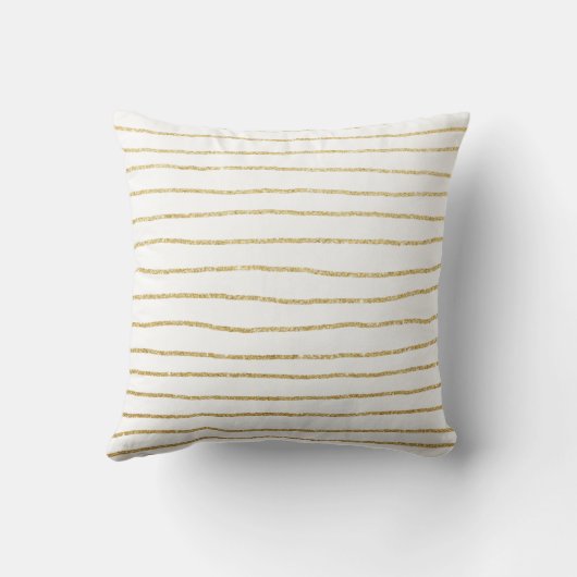 Coussin élégant faux or parties scintillant rayures motif (Verso)