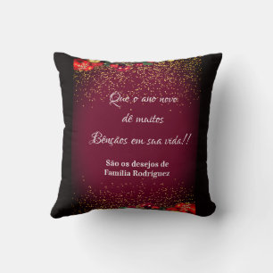 Coussin Elégant Feliz Natal e Próspero Ano Portugais