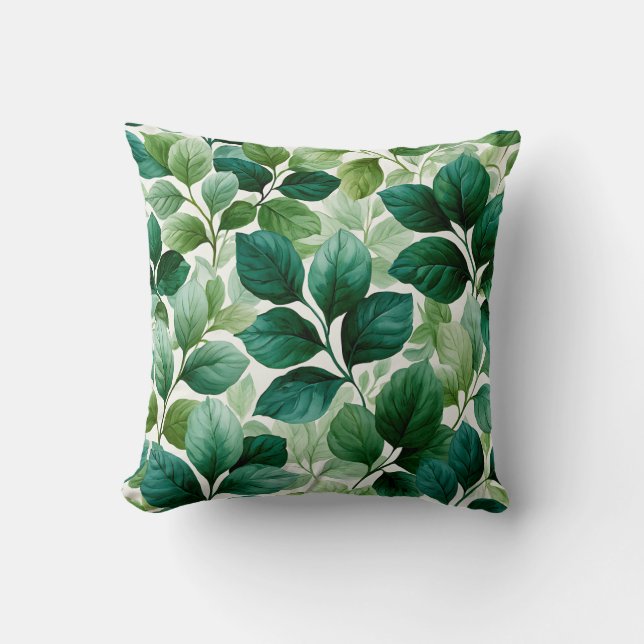 Coussin Élégant Feuillage Botanique de Cottage Style  (Recto)
