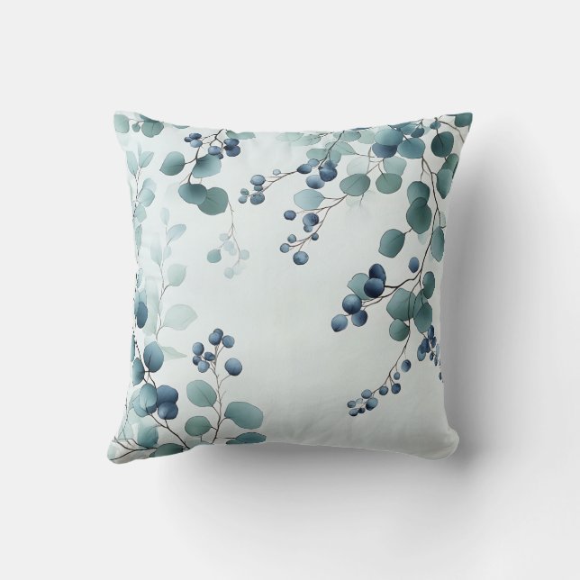 Coussin Élégant Feuillage Botanique de Cottage Stylé  (Verso)