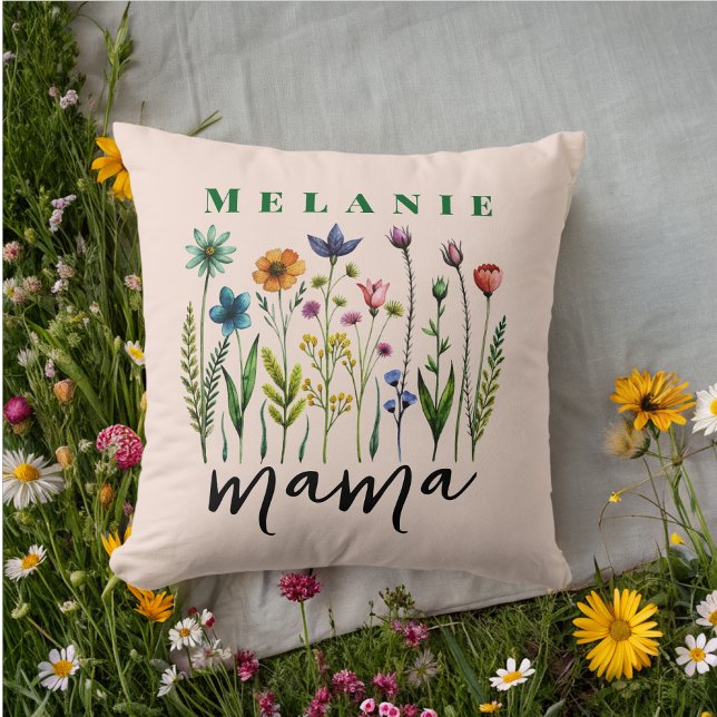 Coussin Elégant Fleur sauvage tendance Mama (Créateur téléchargé)