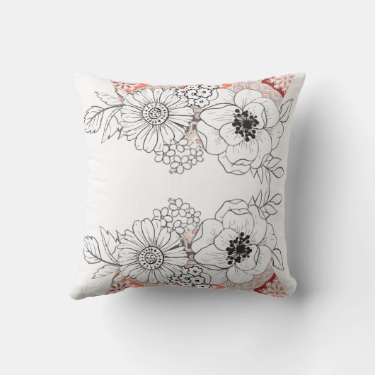 Coussin Élégant Floral (Verso)