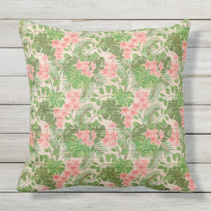 Coussin Élégant Floral 20"X20" Sur Bois Très Populaire