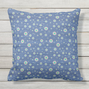 Coussin Élégant Floral 20"X20" Sur Bois Très Populaire