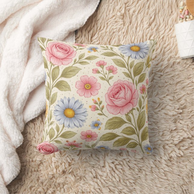 Coussin Elegant Floral Design | Botanical Flower Pattern  (Couverture)