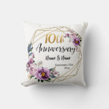 Élégant Floral Or 10 Ans d'Anniversaire
