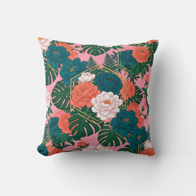 Coussin Elegant Floral Seamless Pattern | Tropical Flowers (Recto)