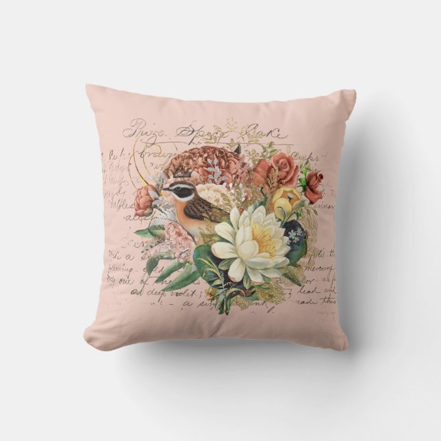 Coussin Élégant floral vintage (Recto)