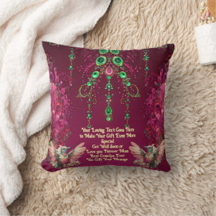 Coussin Élégant Gem Floral Backing Colibri
