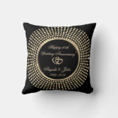 Coussin Elégant Gold Dots 50e anniversaire Mariage (Verso)