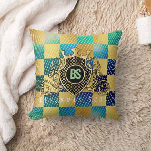 Coussin Elegant Gold Monogram Throw Pillow (Couverture)
