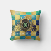 Coussin Elegant Gold Monogram Throw Pillow (Recto)
