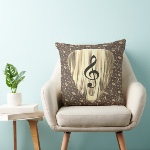 Coussin Elégant Golden Treble Clef Music Art