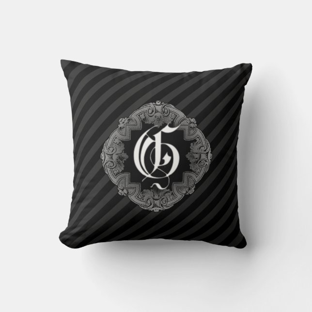 Coussin Élégant Goth Initial G Jeu d'oreiller (Recto)