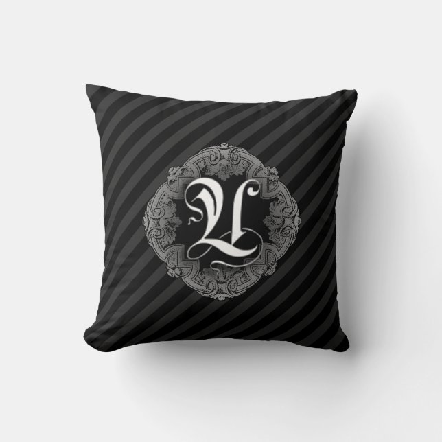 Coussin Élégant Goth Initial U Jeu d'oreiller (Recto)