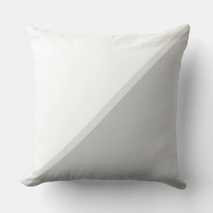 Coussin Élégant gris argenté clair et blanc