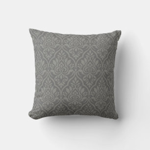 Coussin Elégant Gris damassé à motif Throw Pillo