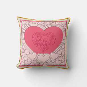 Coussin Élégant Heureuse Sainte-Valentin de coeur rose élé