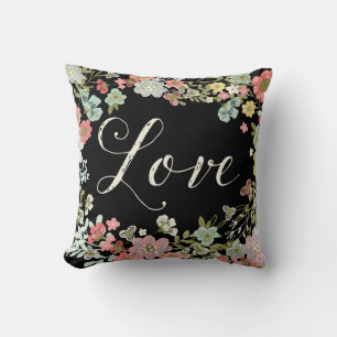 Coussin Elégant Jardin Floral Beau Love Script