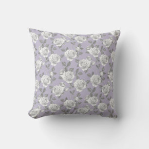 Coussin Elégant jardin Rose en Lavande