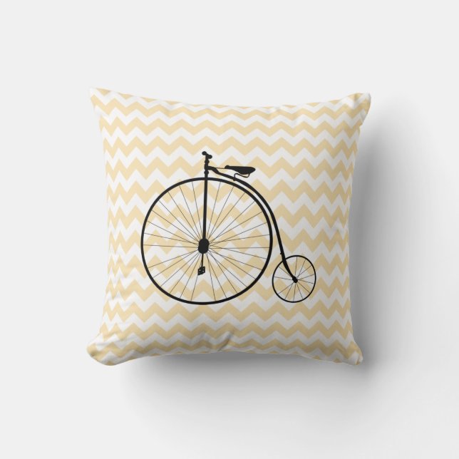 Coussin Élégant Jeu d'Accent De Vélo Antique (Recto)