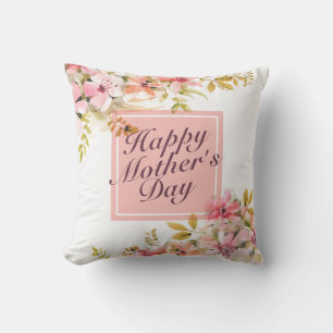 Coussin Elégant Joyeux Cadre Floral Fête des Mères COUSS