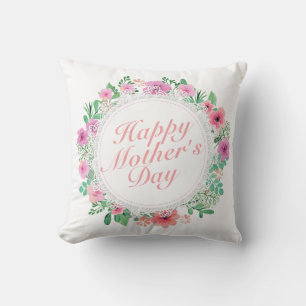 Coussin Elégant Joyeux Cadre Floral Fête des Mères COUSS