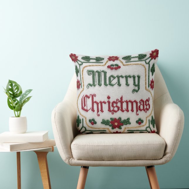 Coussin Élégant Joyeux Noël Jeu d'oreiller Couverture Fest (Chaise)