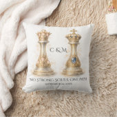 Coussin Elegant King Queen Couple Gift Gold Chess (Couverture)