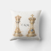 Coussin Elegant King Queen Couple Gift Gold Chess (Verso)