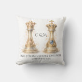 Coussin Elegant King Queen Couple Gift Gold Chess (Recto)