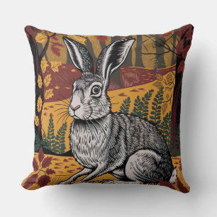 Coussin Elégant lapin dans la forêt d'automne