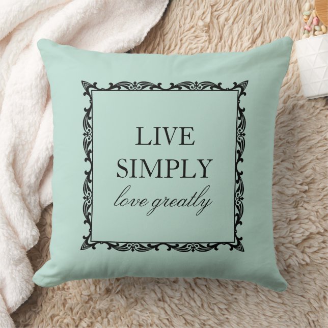 Coussin Élégant Live Citer Simplement Mist Vert (Couverture)