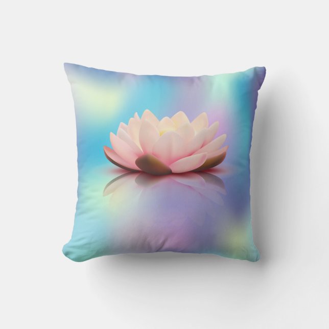 Coussin Élégant Lotus Holographique (Recto)