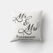 Coussin Élégant M et Mme Mariage (Verso)