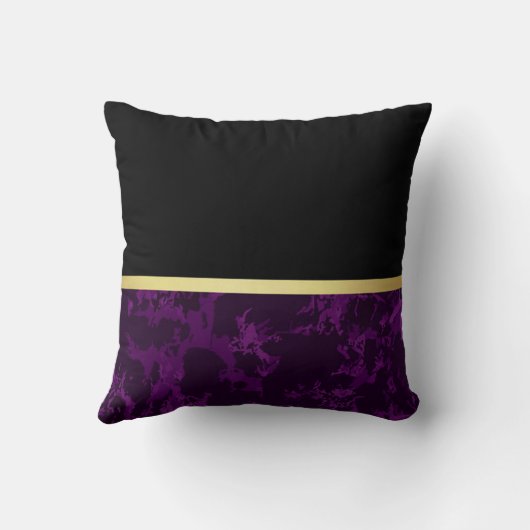 Coussin Élégant Marbre moderne Noir Or (Verso)