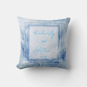 Coussin Elégant Mariage floral couleur bleu